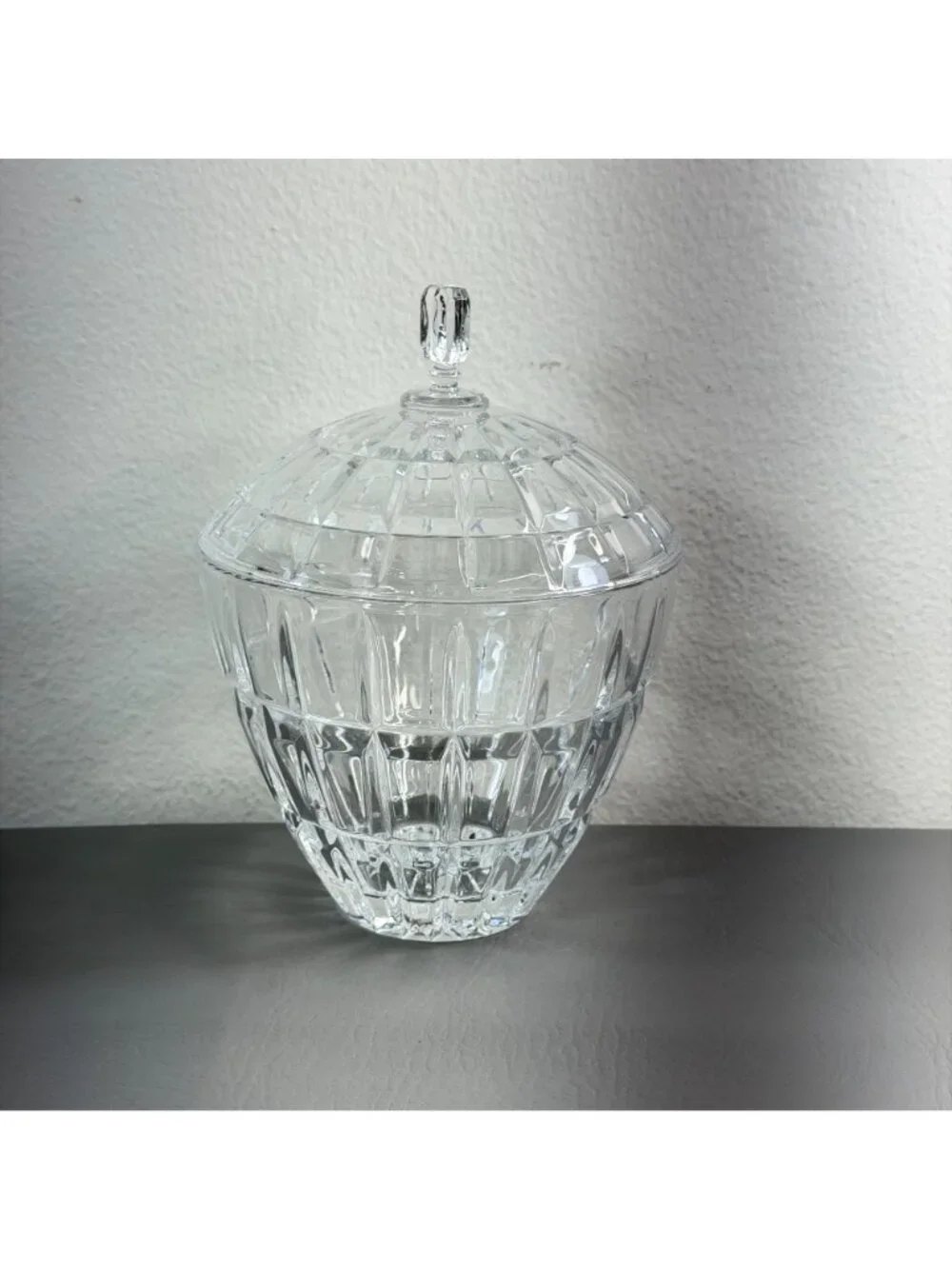 Vintage Fifth Avenue Crystal Covered Candy Dish Lead Crystal Jar Vanity Box